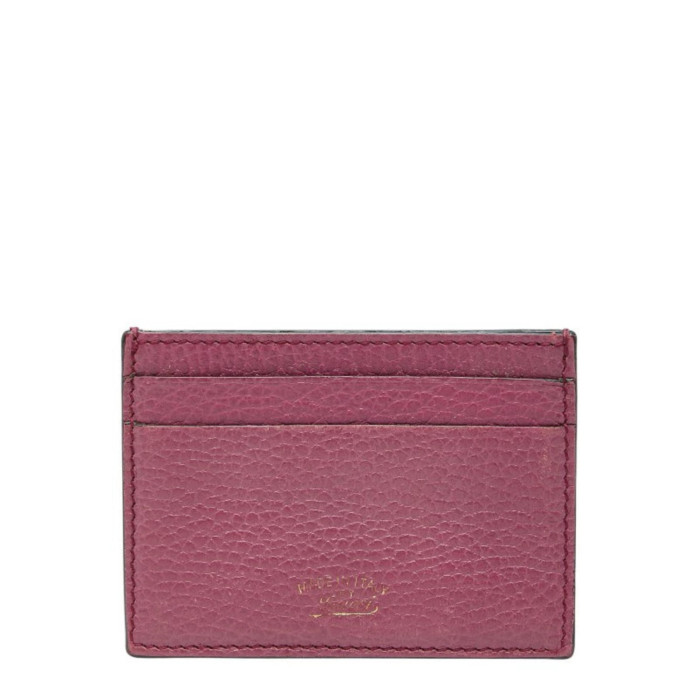 Gucci Swing Card Case Wallet Pink Leather